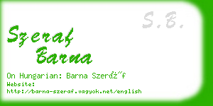 szeraf barna business card